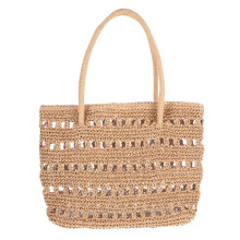 Khaki Papierkoord Strandtas Holle Vrouwen Draagbare Tote