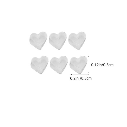 100Pcs Clear Silicone Heart Earring Backs Durable Earring Accessories 2