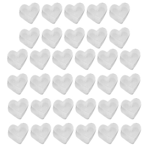100Pcs Clear Silicone Heart Earring Backs Durable Earring Accessories