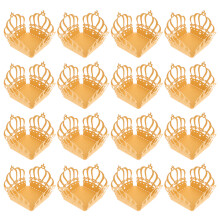 50Pcs Golden Crown Shape Paper Chocolate Cups Decorative Candy Holder