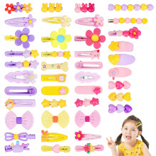 42Pcs Kawaii Hair Clips for Girls Plastic Assorted Colors Durable Set