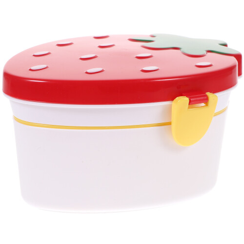 strawberry shaped leakproof plastic lunch box double layer for kids