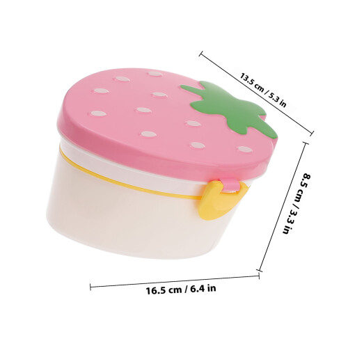 strawberry shaped leakproof plastic lunch box double layer for kids 1