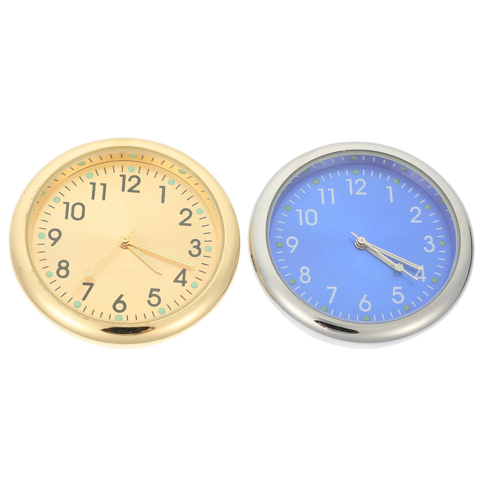 2Pcs Mini Stick-On Car Dashboard Clock Watch Ornament 3302621417043