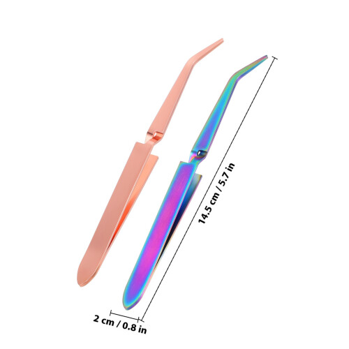2 pcs angled tip nail shaping tweezers for false nails manicure tools 1