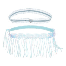 sky-blue tassel bridal lace stockings with sparkling garter for women