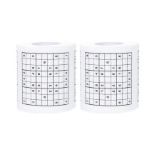 2pcs sudoku printed tissue paper bathroom roll