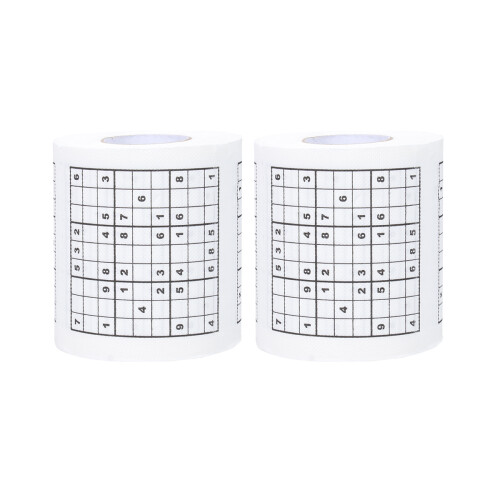 2pcs sudoku printed tissue paper bathroom roll