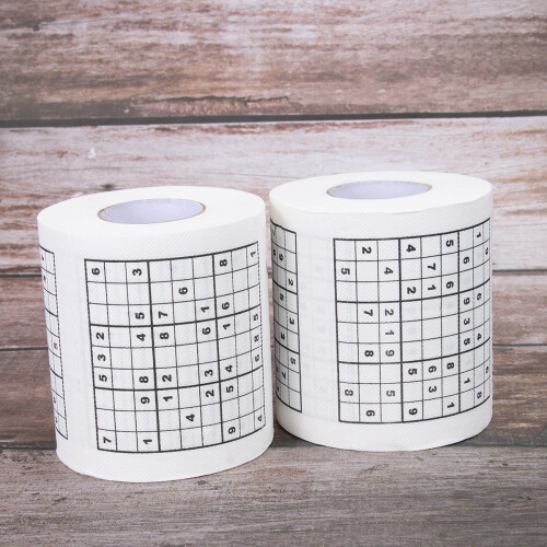 2pcs sudoku printed tissue paper bathroom roll 2