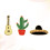 12pcs cactus guitar planet shape brooch for clothes decor 9