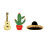 12pcs cactus guitar planet shape brooch for clothes decor 1