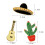 12pcs cactus guitar planet shape brooch for clothes decor 2