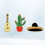12pcs cactus guitar planet shape brooch for clothes decor 7