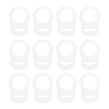 12pcs silicone baby pacifier clips with adapter rings accessories
