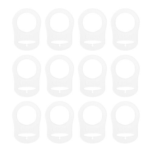 12pcs silicone baby pacifier clips with adapter rings accessories