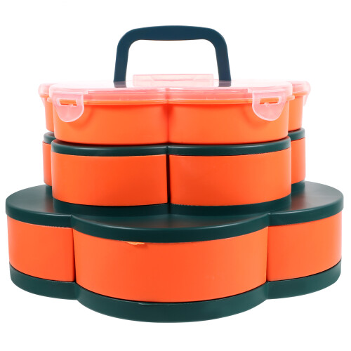 1Pc Pink ABS Three-Layer Candy and Dried Fruit Storage Box