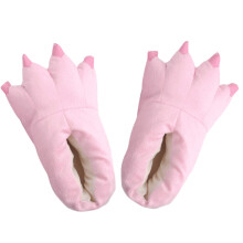Unisex winter dino pootslippers flanel M roze