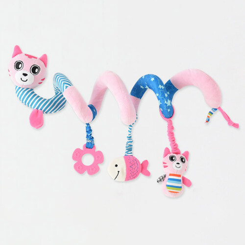 spiral wrap hanging rattle for stroller car seat (cat) 2