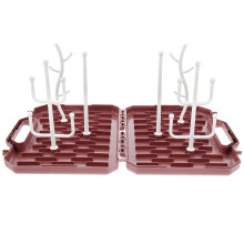 Support Séchage Biberons Rose En PP Durable Et Léger Portable