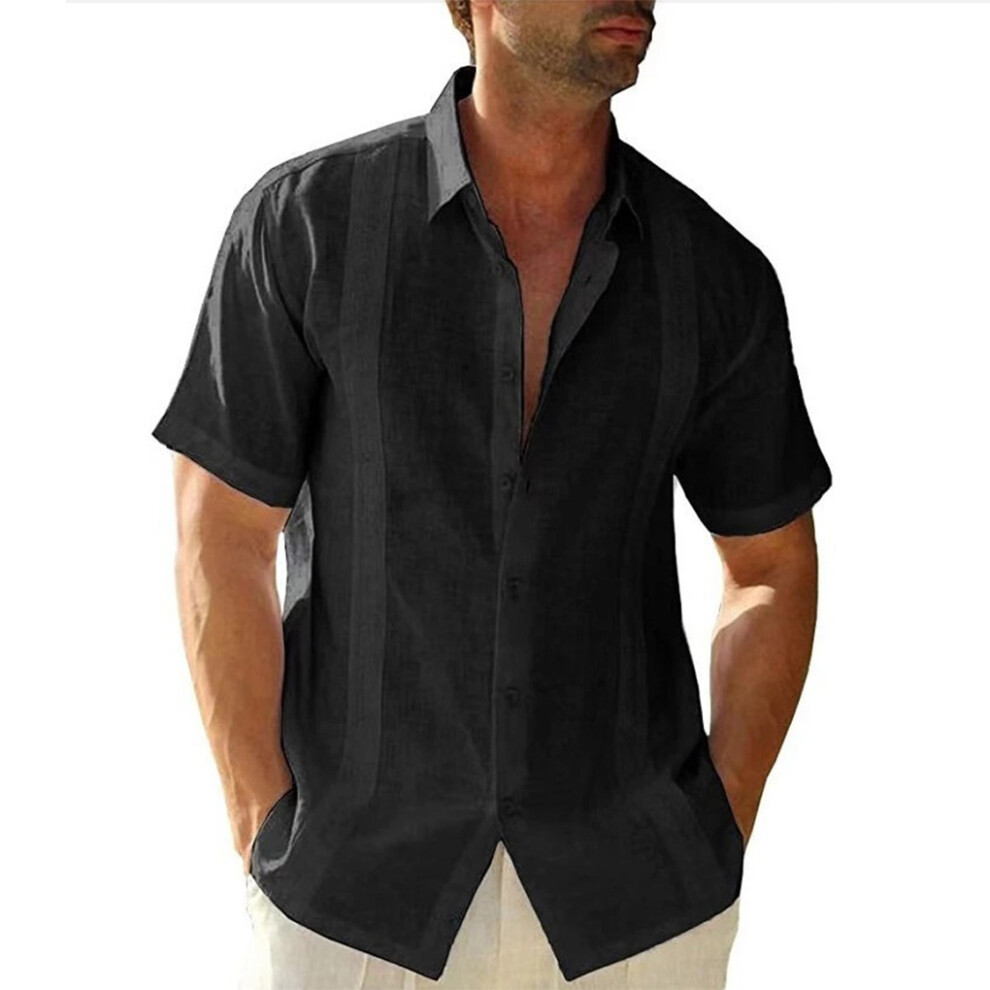 (Black, M) Traveling Hiking Casual Style Men's Button Down Shirt Summer Tops-image-OPC-PKRWXPY-NEW