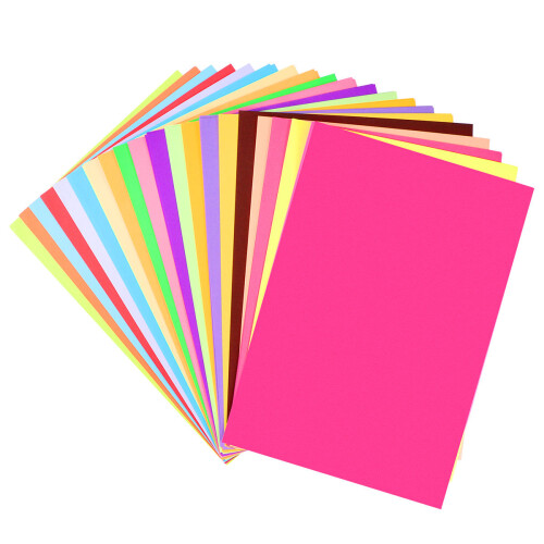 100 blatt farbiges a4, 20 farben, für kinderhandwerk