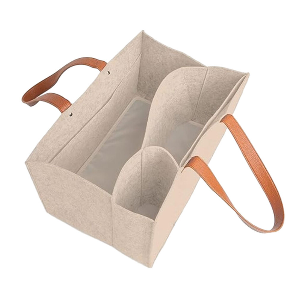 (beige) Exquisite Craft Diaper Bag With Multiple Pouches Non-shedding And-image-OPC-PKRWZDZ-NEW