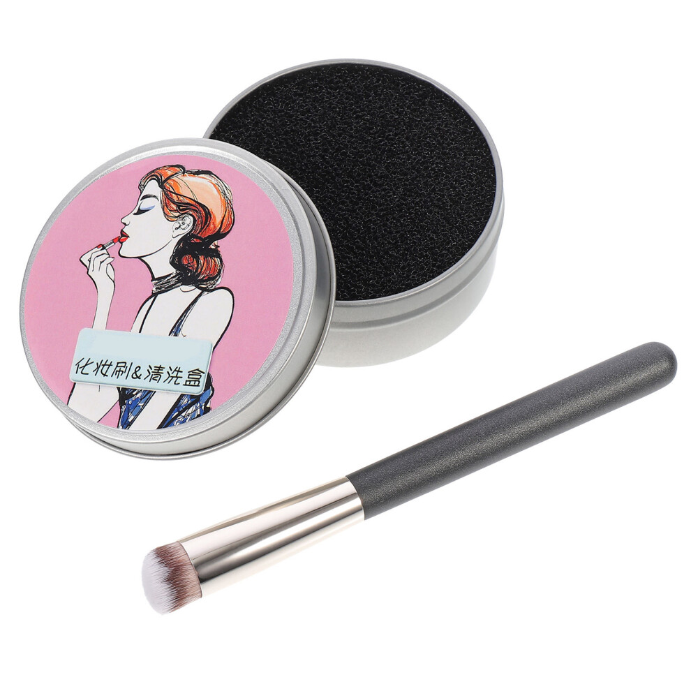 Inoomp Professional Concealer Brush And Sponge Box With Cleaning Tools