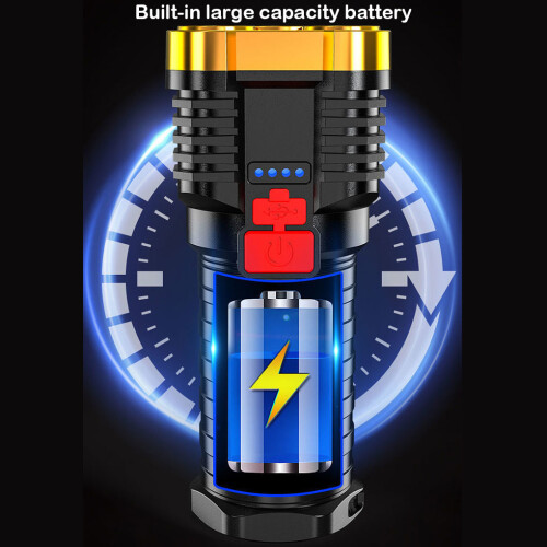 Flashlight Rechargeable Waterproof Strong Light Torch Spotlight 2