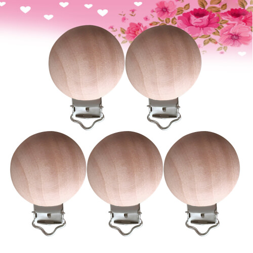 5 pcs natural beech wood holder diy chain 2