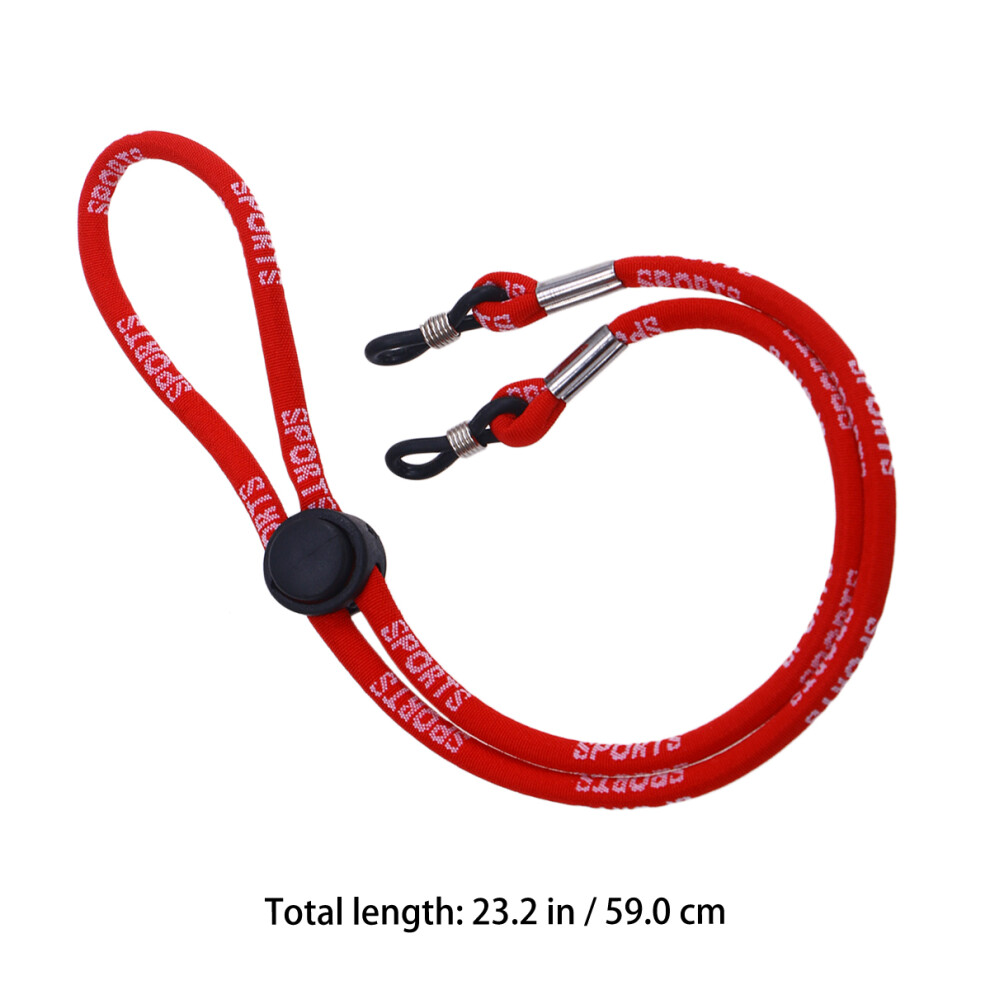 Totority 4Pcs Adjustable Anti-Slip Sports Glasses Lanyard For Swimming Goggles Red