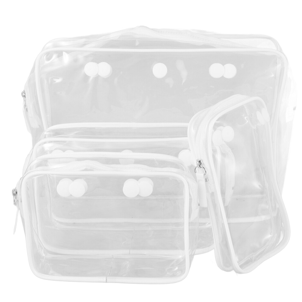 Totority 4Pcs Clear Plastic Makeup Bags With Zipper For Travel And Toiletries