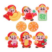 8 pcs orange miniature wealth god feng shui car dashboard figurine