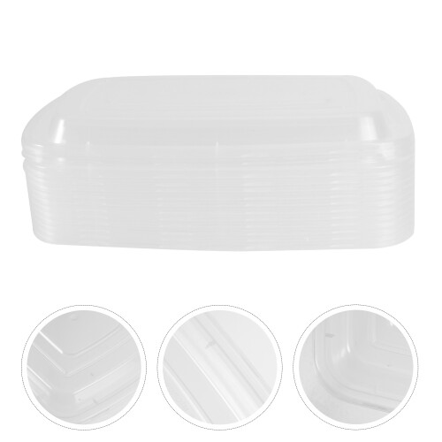 30 disposable plastic lunch boxes with lids for storage and takeaway 2
