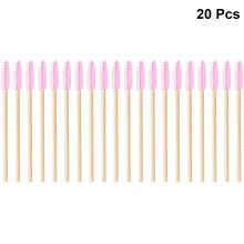 20pcs disposable eyebrow brushes with bamboo handle, lash curler, comb