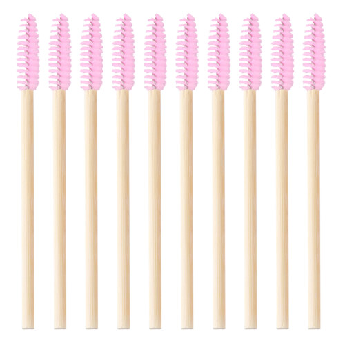 20pcs disposable eyebrow brushes with bamboo handle, lash curler, comb 2