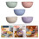 5 pcs straw rice soup noodle bowls assorted colors 5