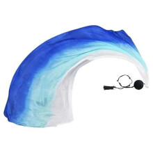 Silk Poi 79x31.5In Lightweight Play Silk Scarf Dance Prop With Poi Ball Blue Veil Ribbons For Performance Worship Arts