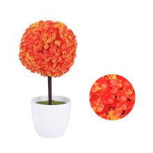 artificial orange plastic flower ball bonsai for home decor