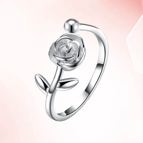 S925 Sterling Bloem Verstelbare Ring Vrouwen 2