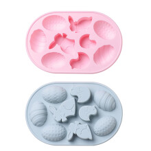 2Pcs Silicone Rabbit Egg Mold for Cake Chocolate Candy