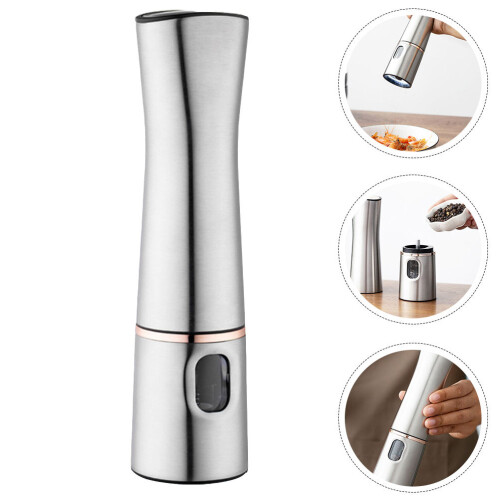 1Pc Electric Pepper Mill Tool Stainless Steel Silver Kitchen Grinder 2