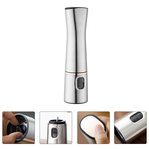 1Pc Electric Pepper Mill Tool Stainless Steel Silver Kitchen Grinder 1