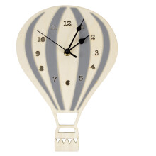 hot air balloon wall clock mute decorative light grey for home office