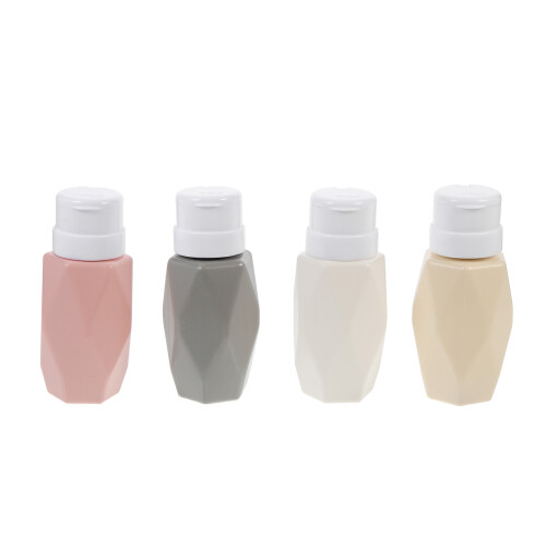 4pcs empty nail press bottles for nail polish remover, salon use