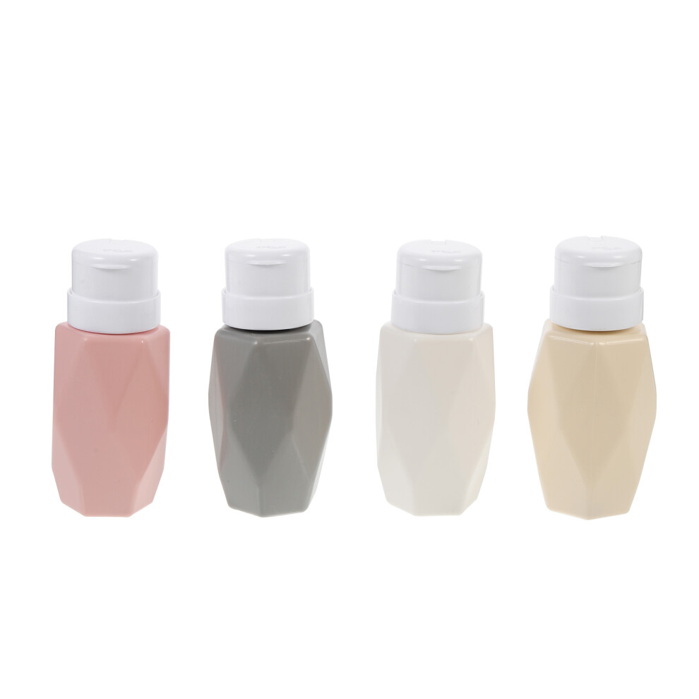 Inoomp 4Pcs Empty Nail Press Bottles For Nail Polish Remover, Salon Use