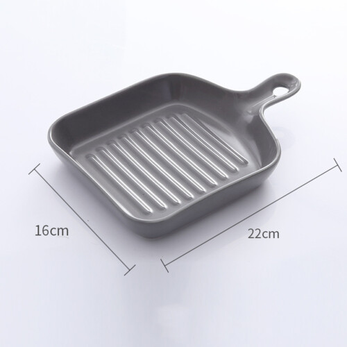 square non stick grill plate grey reusable with short handle drying tray 1