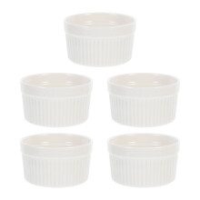 5pcs white ceramic baking bowls heat resistant dessert cups kitchen
