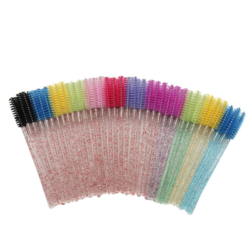 Artibetter Black 100Pcs Disposable Mascara Brushes Crystal Rod Applicators