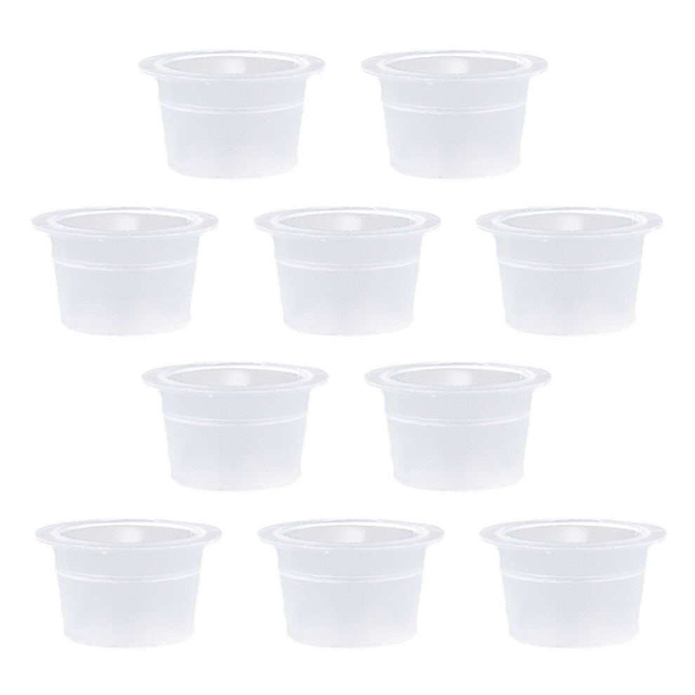 Artibetter White 500Pcs Disposable Ink Cups For Eyelash Eyebrow Tattooing Size M