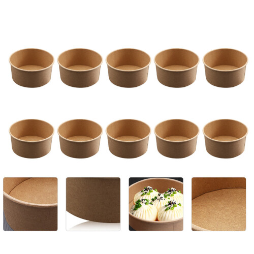 30pcs round kraft paper thickened no lid khaki 2